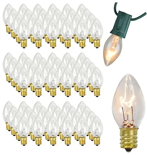 5 Watt Bulk Night Light Candelabra Bulbs Clear C7 88 Count 88