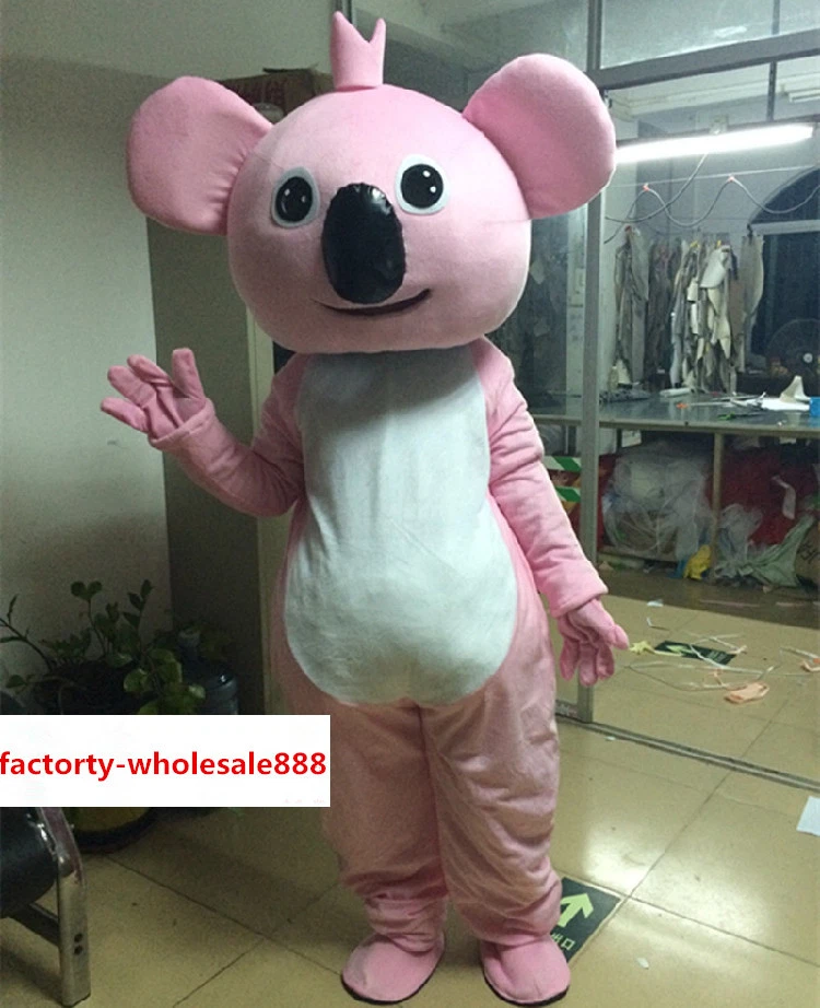 Rosa Koala Oso Mascota Disfraz Cumpleaños Fiesta Juego Vestido Adulto Talla Navidad Foto 2 de 2