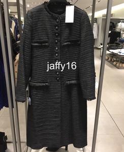zara long tweed coat