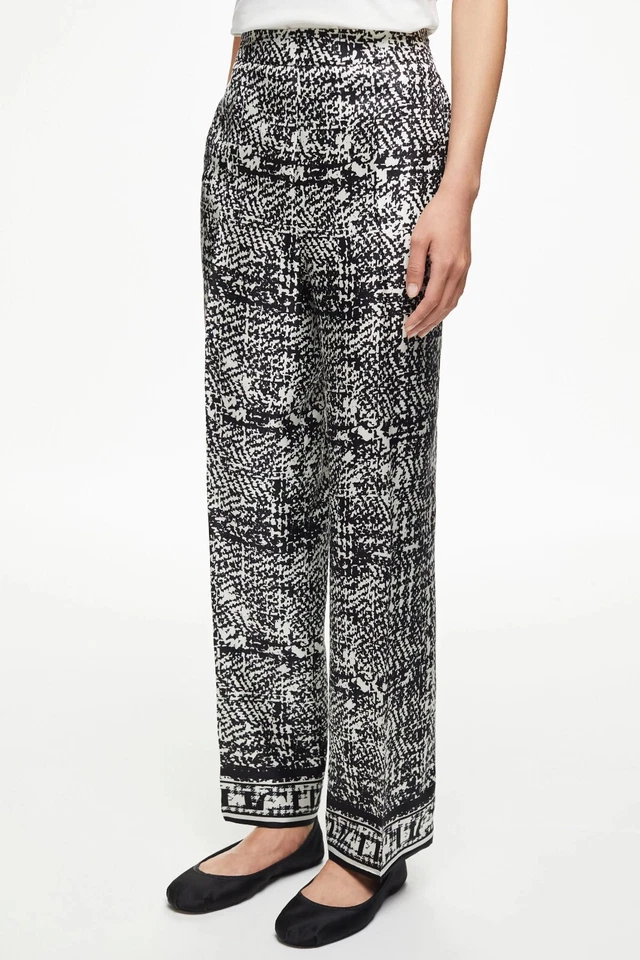 Carolina Herrera Printed Silk Culottes White/Black