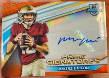 MCKENZIE MILTON 2021-22 BOWMAN UNIVERSITY CHROME RC PRIME SIGNATURES ORANGE /25