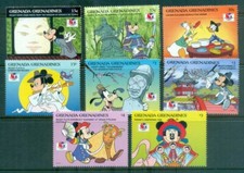 Disney 1994 Grenada Grenadines - Philakorea '94 Complete Set of 8 - MNH