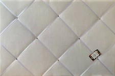 White & Choice of Ribbon Handcrafted Fabric Notice Memory Pin Memo Photo Board