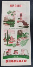 1956 Missouri  road map Sinclair gas oil large map route 66