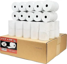 2 1/4" (57MM) x 230' THERMAL POS RECEIPT CASH REGISTER PAPER, 50 ROLLS BPA FREE