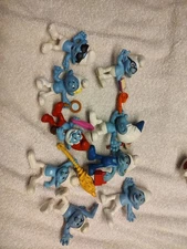 Smurfs Lot Of 9 PVC Rubber Figures PEYO Please see pics