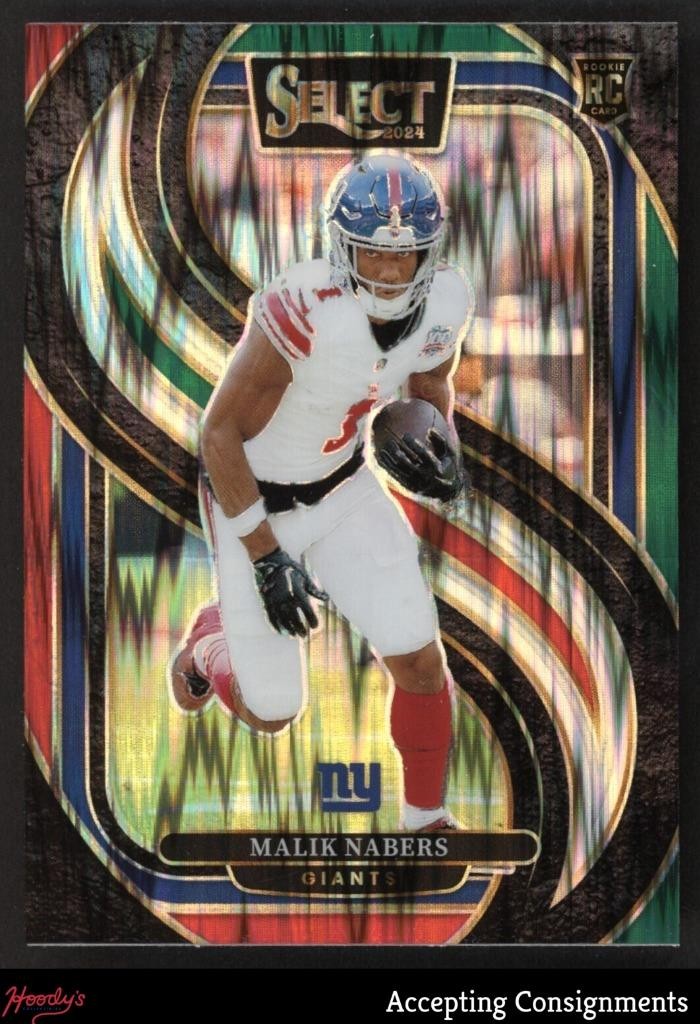 2024 Select Prizm Green and Red Shock #116 Malik Nabers RC Rookie PREMIER