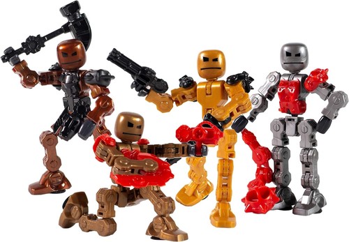 StikBot Zing Klikbot Villains Metallic 4er Pack | Stop Motion Actionfiguren