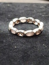 Sterling Silver 925 Quartz Band Ring