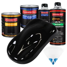 Jet Black (Gloss) Quart URETHANE BASECOAT CLEARCOAT Car Auto Body Paint Kit