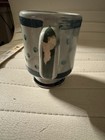 Mexican Pottery Hand-Painted Floral Pedestal Mug Cup from Tonola MX / signed — photo 4
