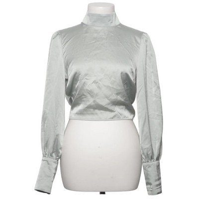 Pretty Lavish, Wickelbluse, Größe: 34, Grau, Polyester, Einfarbig, Satin #qdq