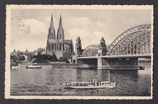Postcard Koeln Germany Cologne Cathedral and Hohenzollern Bridge