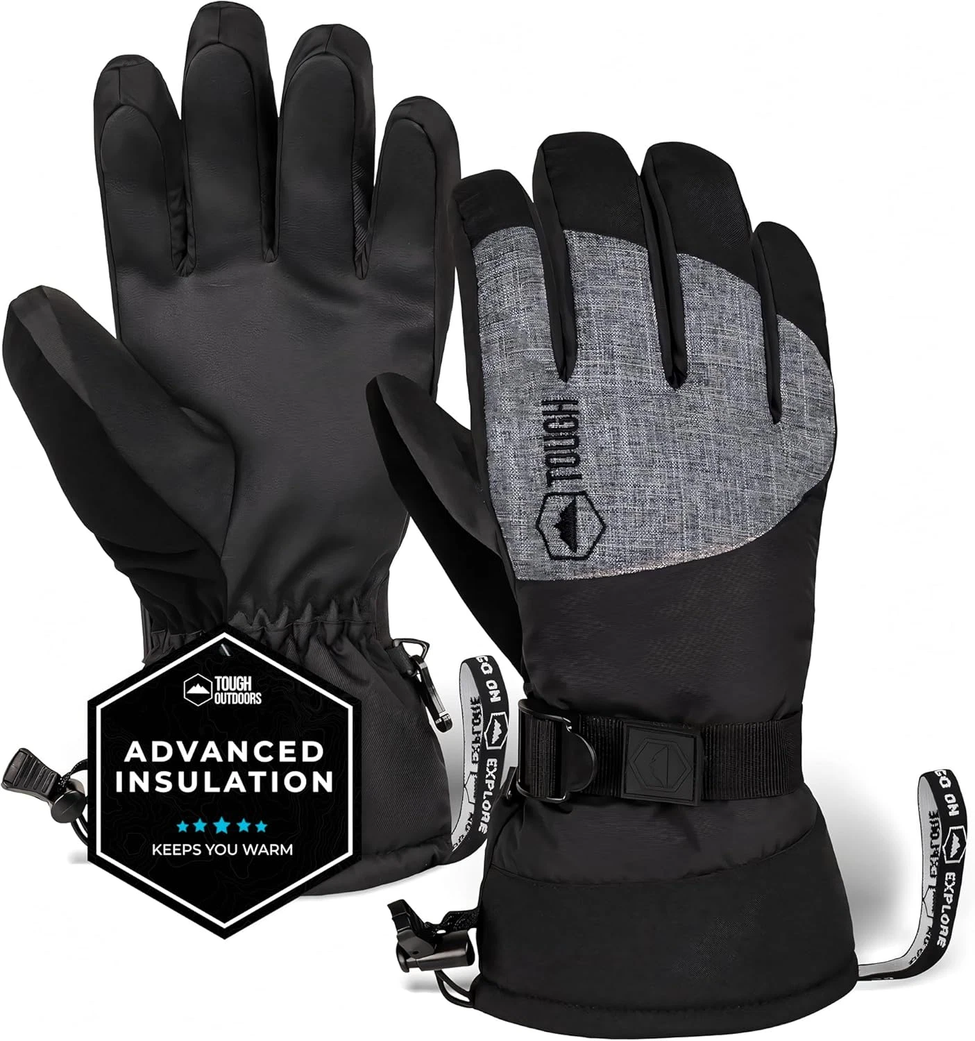 Ski Gloves Men Women - Black Snow Ski Gloves Women Men - Adult Ladies Men'S Insu