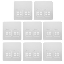 8 Pack Shower Caddy Adhesive Replacement, Strong Adhesive Double Hooks for Sh...