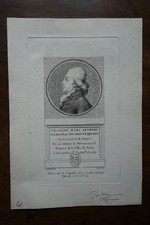 ANTOINE DE MONTESQUIOU-FEZENSAC (1756-1832) PORTRAIT ENGRAVING 19th century DEPUTE 1789
