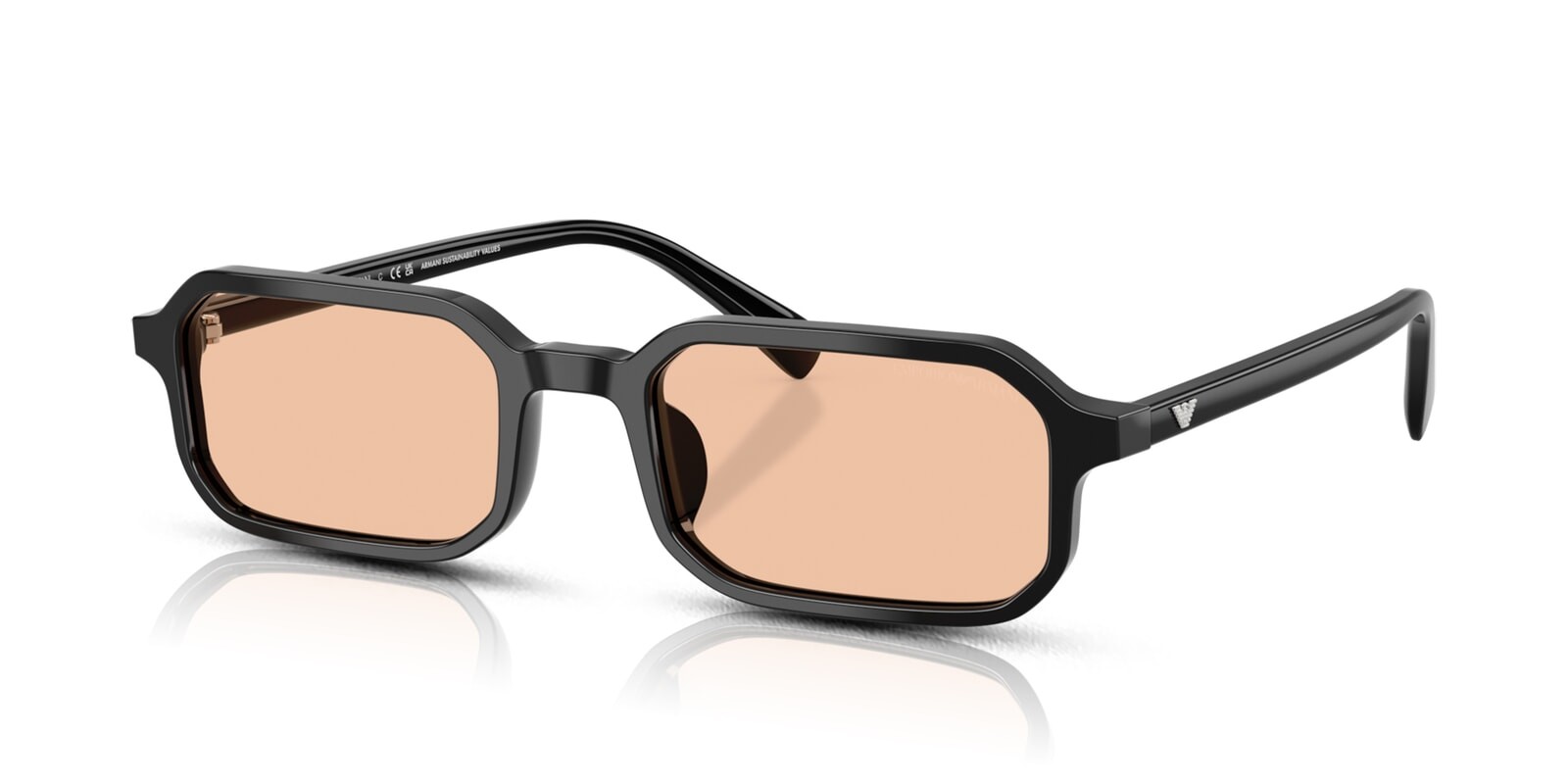 Emporio Armani Men's Black/Orange Ea4253u 501793 Man Sunglasses Acetate Squared Normal - Image 2
