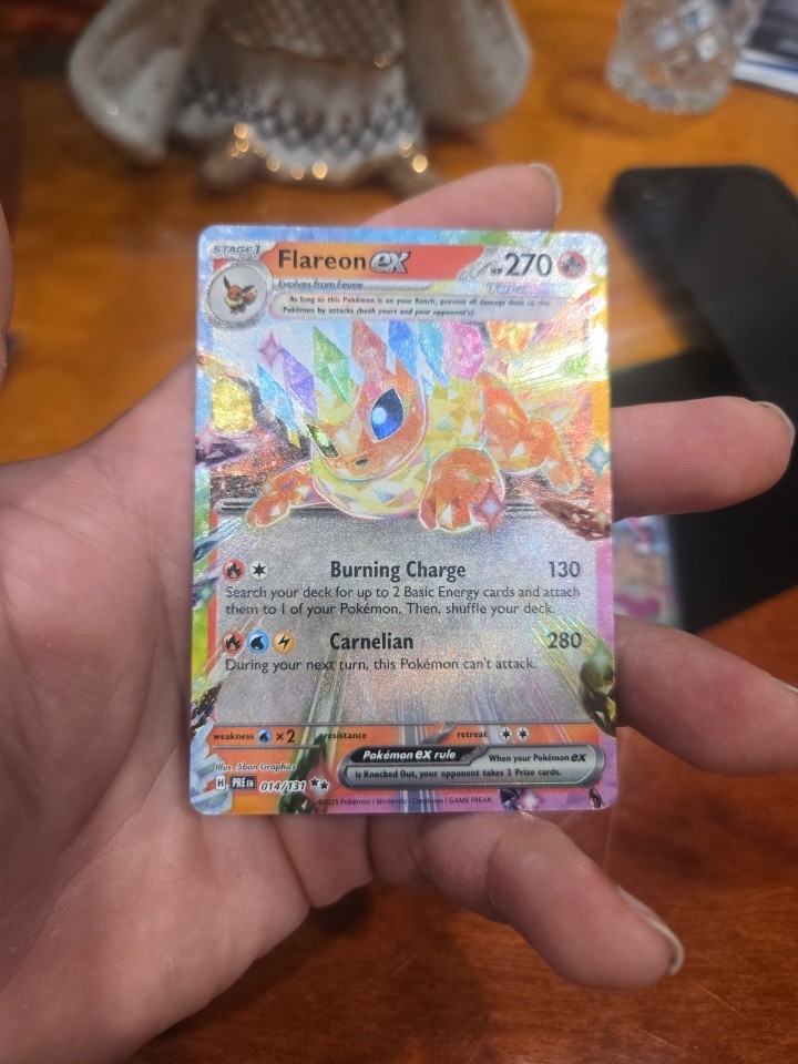 Pokémon TCG Flareon EX 14/131 Prismatic Evolutions Stamped Promo NM/M - RARE