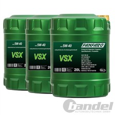 3x 20L FANFARO VSX 5W-40 VOLLSYNTHETISCHES LEICHTLAUF-MOTOR�L