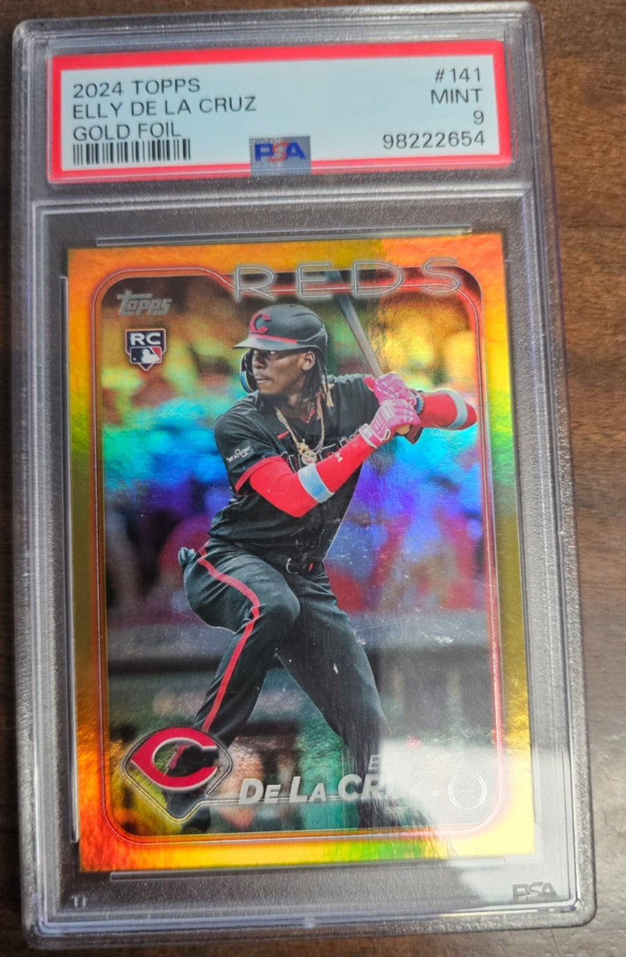2024 Topps Series 1 Gold Foil Elly De La Cruz PSA 9 #141 RC