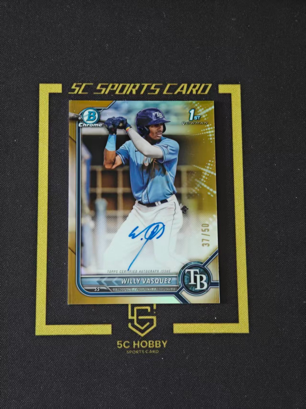 2022 Bowman Chrome 1ST Prospect Gold Refractor Auto/50 Willy Vasquez FCXX