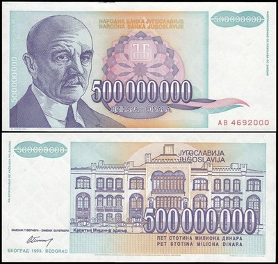 5.000.000.000 Dinara Yugoslavia 1993 UNC (Neu Und Originalverpackt) In
