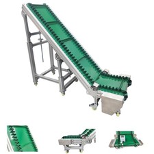 11.8" Width PVC Belt Climbing Conveyor Skirt Edge 110V 78.7"Length Height Adjust