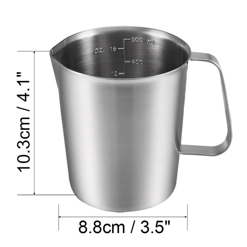 Edelstahl Messbecher mit Markierung mit Griff 16 Unzen 500 ml - Bild 5 von 5