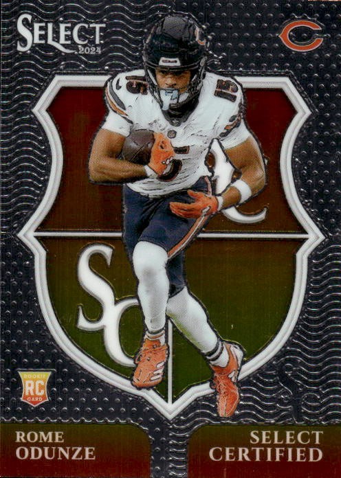 2024 Panini Select Rome Odunze #10 Select Certified Rookies Chicago Bears 26N