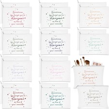 24 Pcs Inspirational Makeup Bag Employee Appreciation Gift for Women You're A...