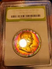 1957 Franklin Half Dollar 90% Silver -GORGOUS TONING. #01123