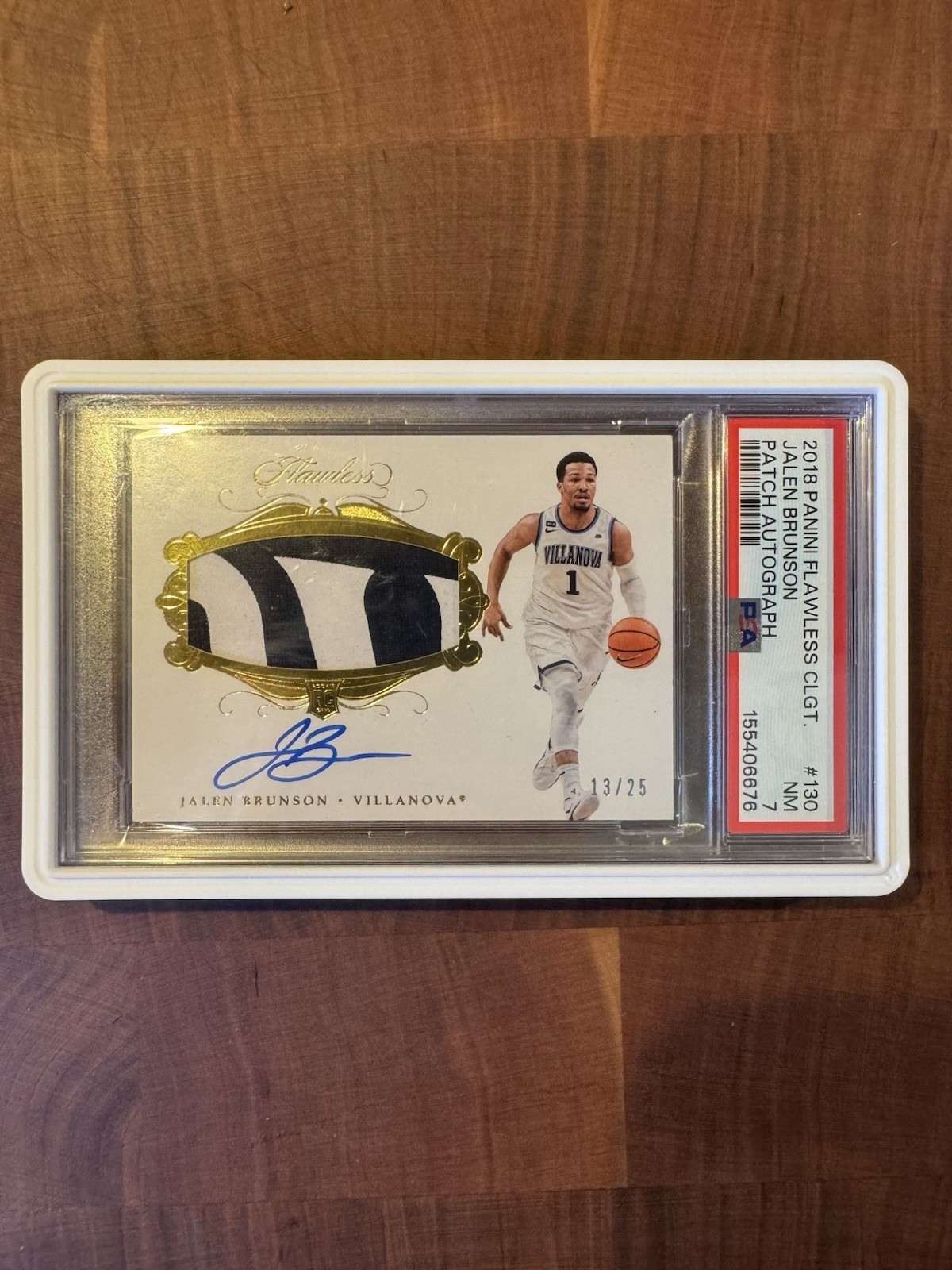 2018 Jalen Brunson Rookie Patch Auto RPA Villanova Flawless Collegiate /25 PSA 7