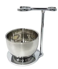 Shaving Brush Safety Razor Stand Holder double wall heat retaining Soap mug bowl