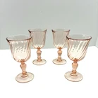 Vintage ROSALINE Pink Swirl Glass Wine 5oz Goblet LUMINARC France REPLACEMENT