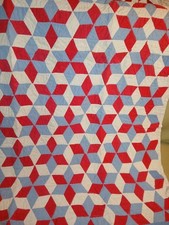 Antique Vintage Crib Quilt or table runner 46x38 PATRIOTIC wall hang,baby quilt