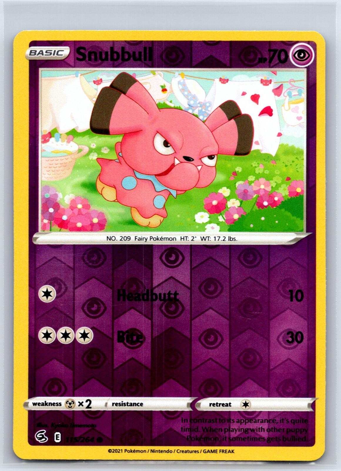 Snubbull 115/264 Common Fusion Strike Pokemon Reverse Holo NM/M 604-4