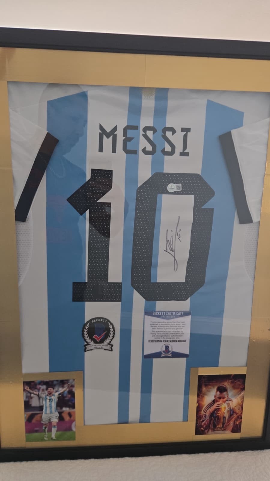 adidas Argentina Lionel Messi #10 Soccer Jersey Size L White/Blue/Black
