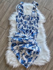 Blue Floral Maxi Dress Women  s Size Medium