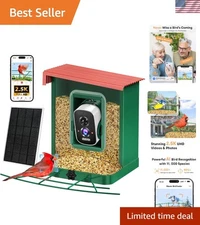 AI-Powered Bird Feeder with Camera - 2.1L Metal Design & Live Notifications