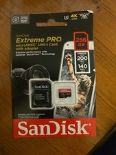 SanDisk Extreme Pro 256GB Micro SDXC 1 V30 U3 A2 200mb/S SD Adapter