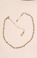  Kendra Scott Jenna Gold Plat Delicate Chain Necklace with Black Obsidian Stones