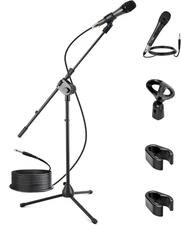 Pyle Dynamic Microphone and Tripod Stand-Height Adjustable from 2.6' to 5.1' ft
