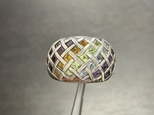 925 Sterling Silver Ring With Multicolor Stones Size 7