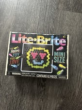 Lite Brite Mini Size 92 Pieces Travel Size Lights Up Battery Hasbro New