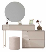 Schminktisch Spiegel Hocker Stil Modern Farbe Beige Neu Schlafzimmer
