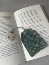 Lesezeichen Teebeutel Handmade Booklover grün