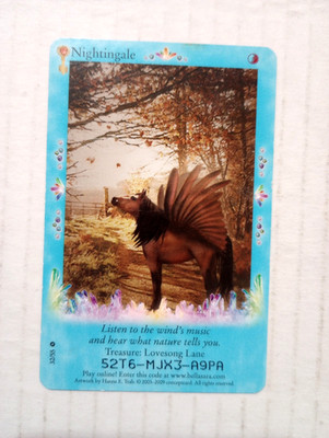 Bella Sara Treasures Nightingale 32/55 Lovesong Lane Horse Trading Card 2009