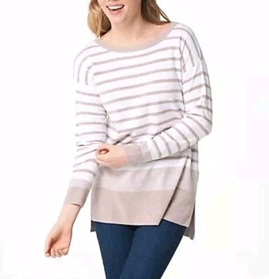 Barefoot Dreams Cozy Chic Ultra Lite Paradise Tunic 2X Sandy Shores Striped Soft