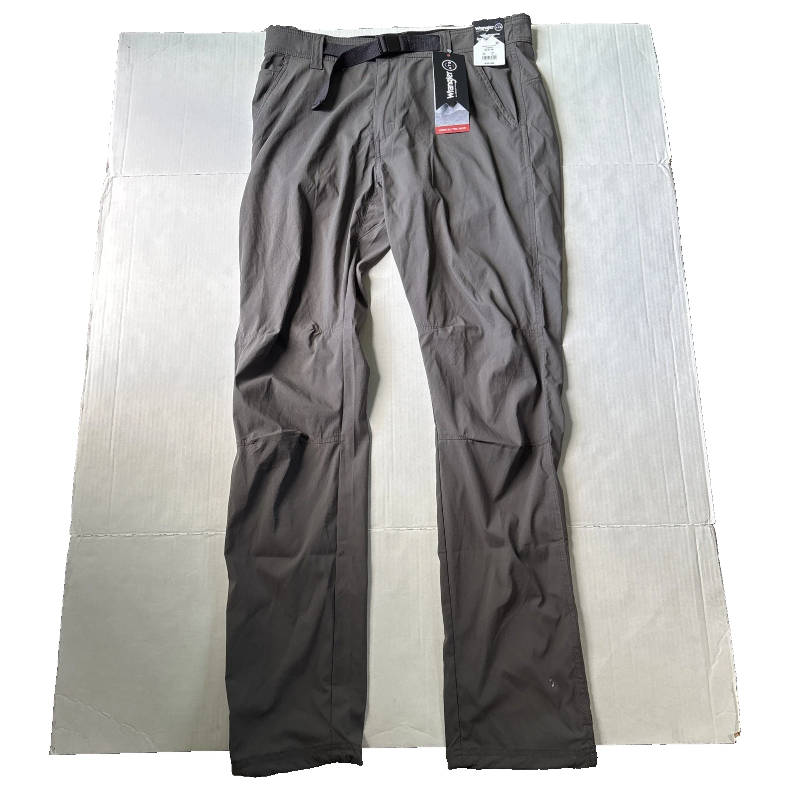 NWT Wrangler All Terrain Gear Pants Trail Jogger Water Repellant Gray 34 x 34