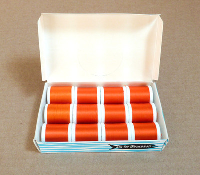 Vintage box of Rod Winding Thread - Gudebrod - Nylon - 50Yds - Orange